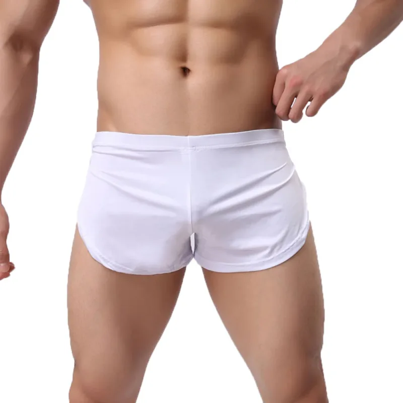Männliche Höschen Unterwäsche Boxer Atmungsaktive Männer Boxer Pyjamas Side Split Unterhose Cueca Homem Shorts Nachtwäsche