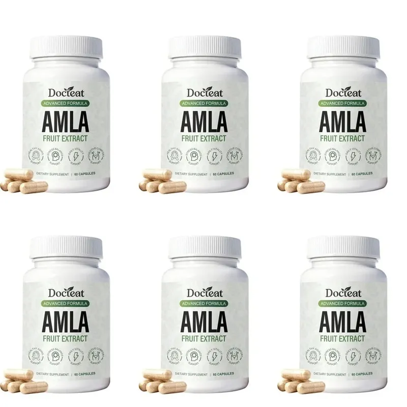 Docteat Amla fruktextraktkapslar för immunstöd och hudhälsa med vitamin C Vitamin B3 CoQ10 och PQQ 60 kapslar — image 12