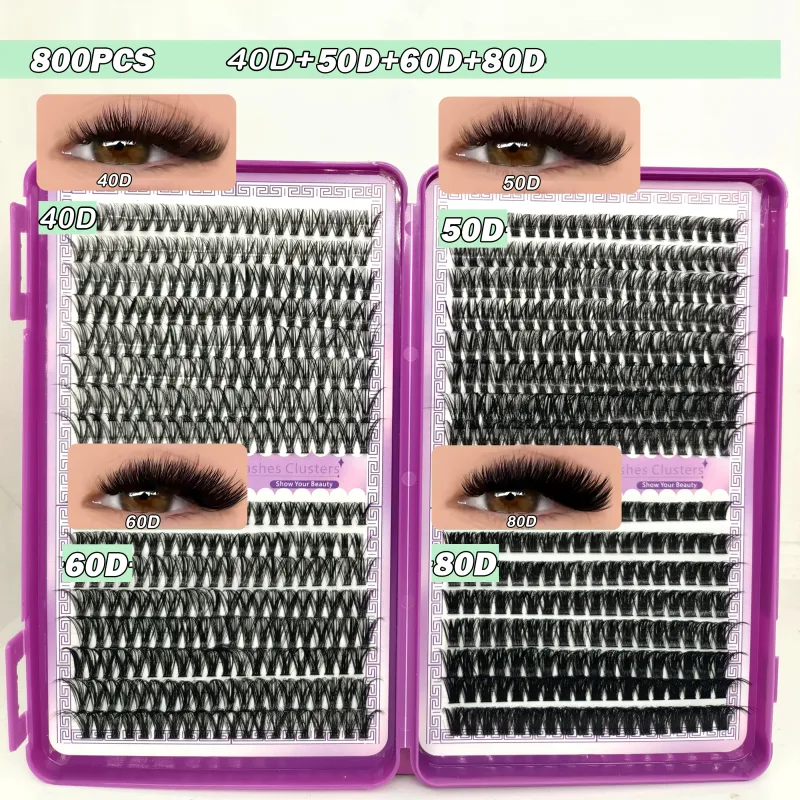 40D-150D Lashes Cluster DIY Lash Extension Mixed Tray Clusters Eyelashes Fluffy Volume Individual Lashes Cat Eye Lash Extension — image 8