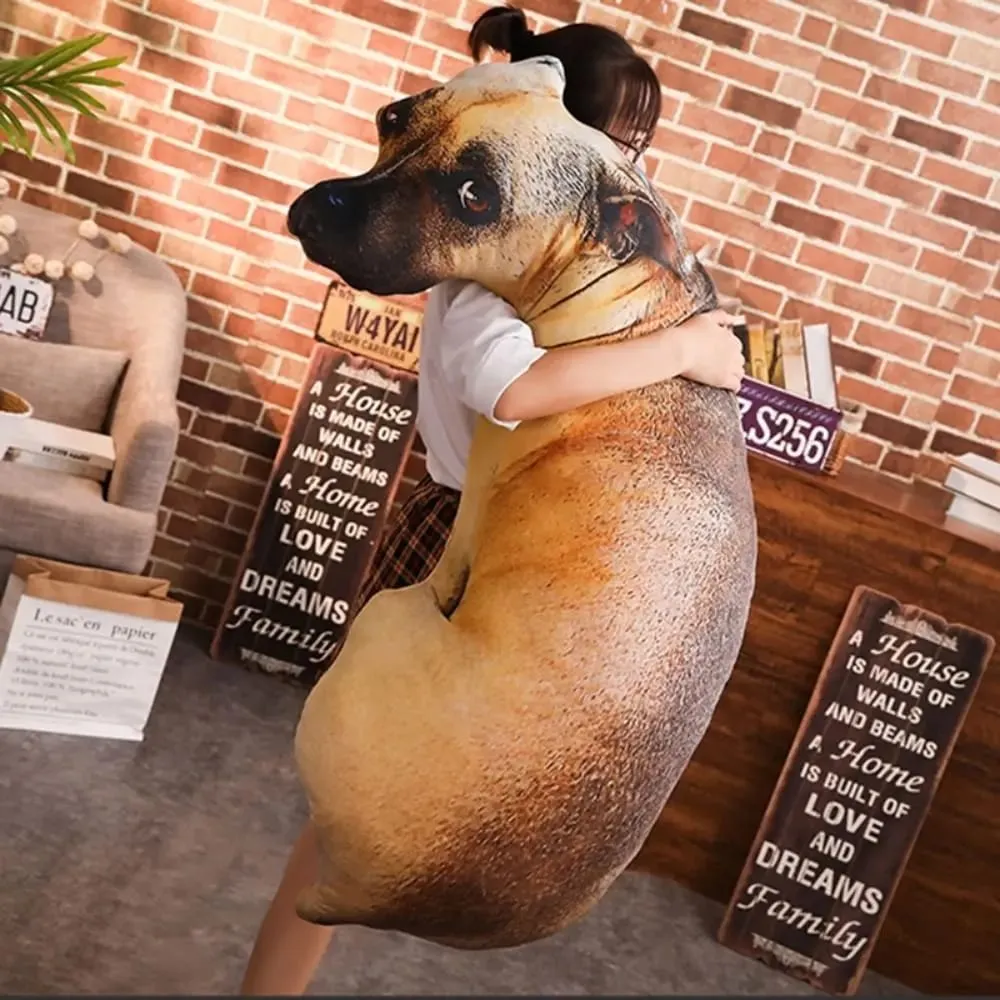 Cute 3D Lifelike Animal Throw Pillow Plush Creative Dog Pillow Soft Cushion Office