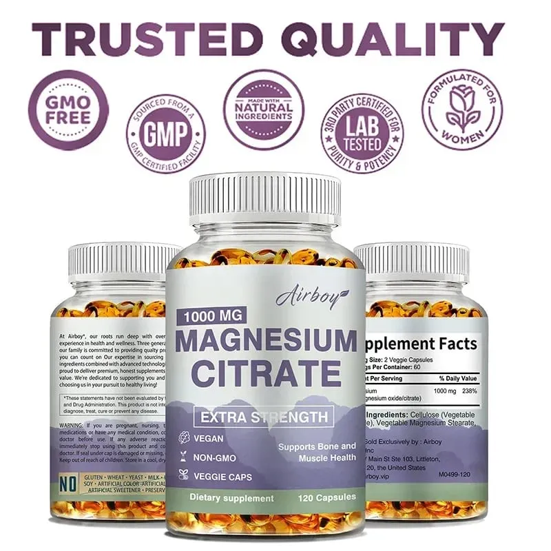 Citrato de Magnésio - Suplemento para Relaxamento do Estresse Osso Sono Coração Saúde Nervo Músculo e Metabolismo — image 5