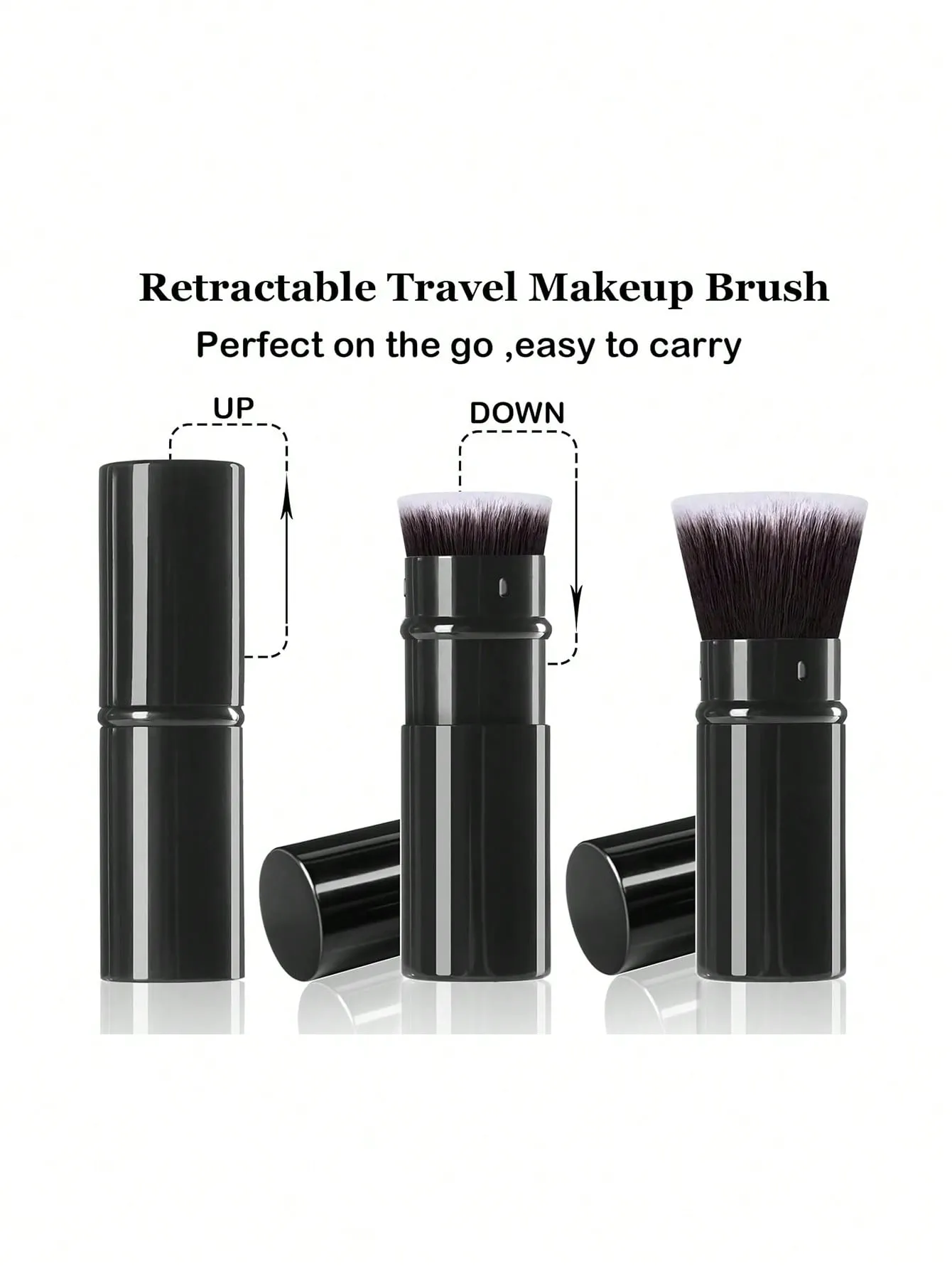 1-2 Telescopic Makeup Brushes Travel Kabuki Foundation Makeup Brushes Facial Blush Brushes Are Used To Mix Liquids Blushes — image 2