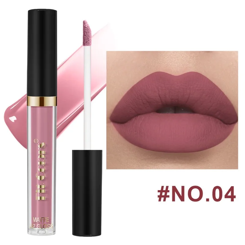 Pasform Farver Langtidsholdbar mat læbestift Non Stick fugtgivende lipgloss Vandtæt makeup læbeglasur Sexede lilla røde læbestifter — image 9