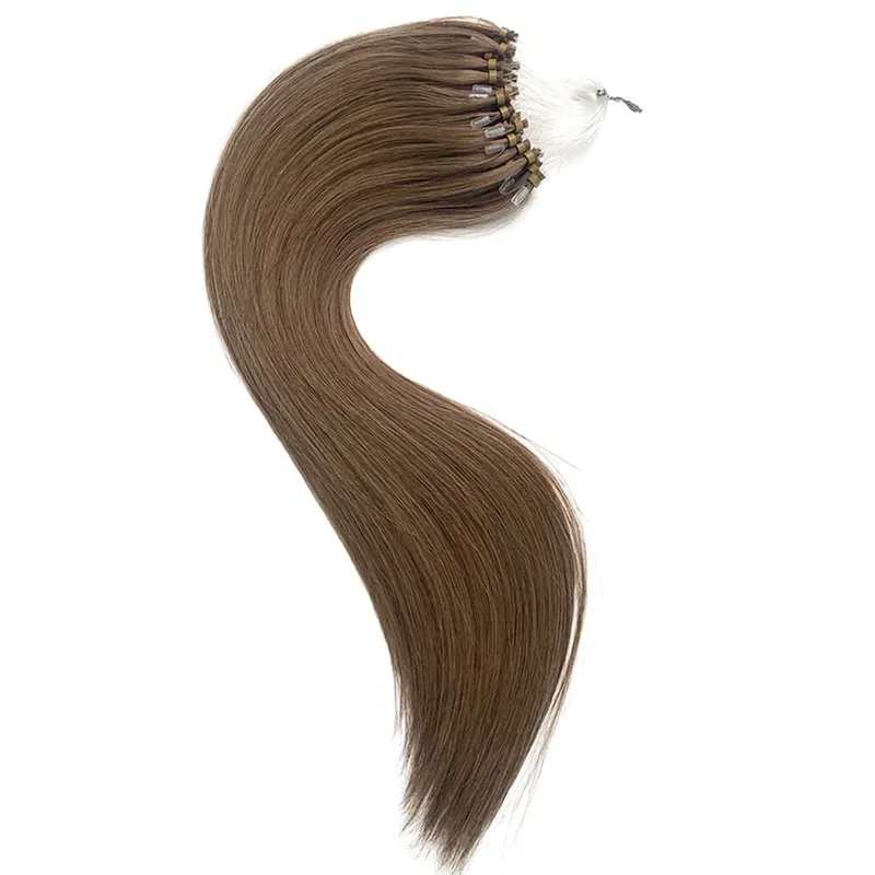 Remy Human Hair Extensions 14-24 Inch Micro Loop Ring Attachment Micro Bead Natural Looking DIY Hair Extension — image 11