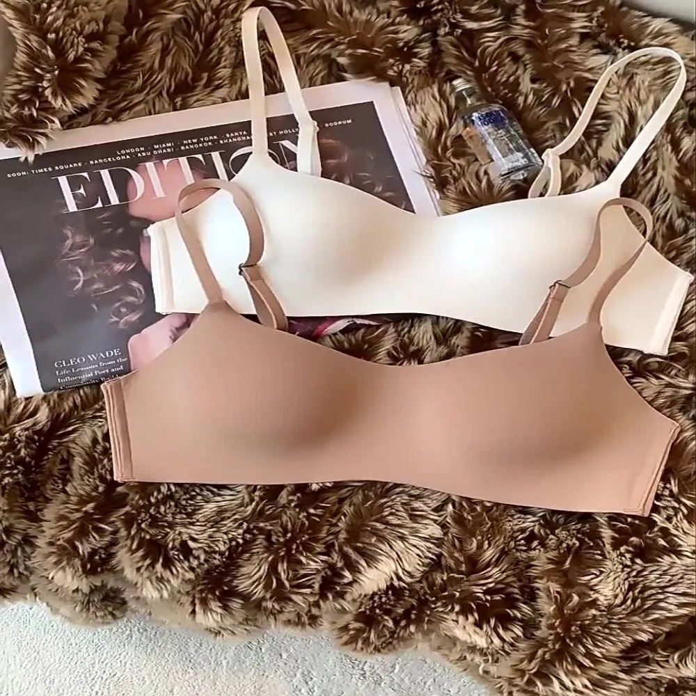 Soft Comfort Wireless Bra Breathable Fabric Thin Cup Push Up Bra Gathered Design Non-Wire Tube Top Bras Lingerie Beauty — image 4