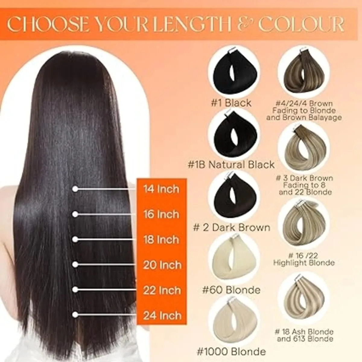Full Shine 20-Piece Seamless Tape-in Human Hair Extensions Crafted with Injected Machine Remy Hair Invisible Tape-in Extension