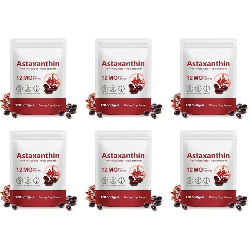 Astaxanthin Softgels 12 Mg From Microalgae Triple Strength Antioxidant Support for Skin Aging Eye Health 120 Softgels — image 10