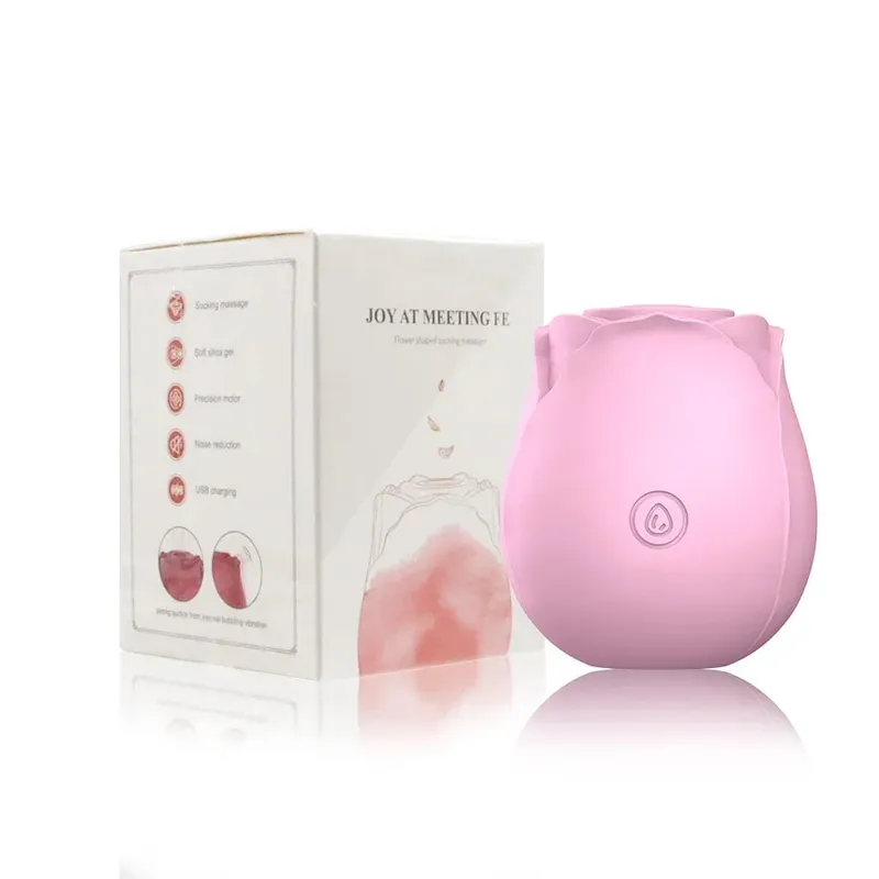 Rosas na hugis puki na sumisipsip ng vibrator halik sa puki ng utong na pasipsip sa bibig pagdila klitoris pagpapasigla masturbating sex toys para sa mga kababaihan