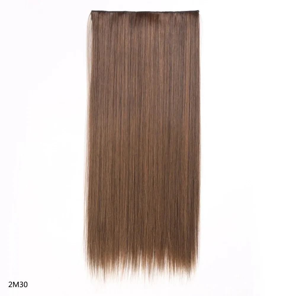 Syntetické prodloužení vlasů jednodílné s klipem 5Clips v dlouhé rovné vlasy blond pro ženy každodenní použití