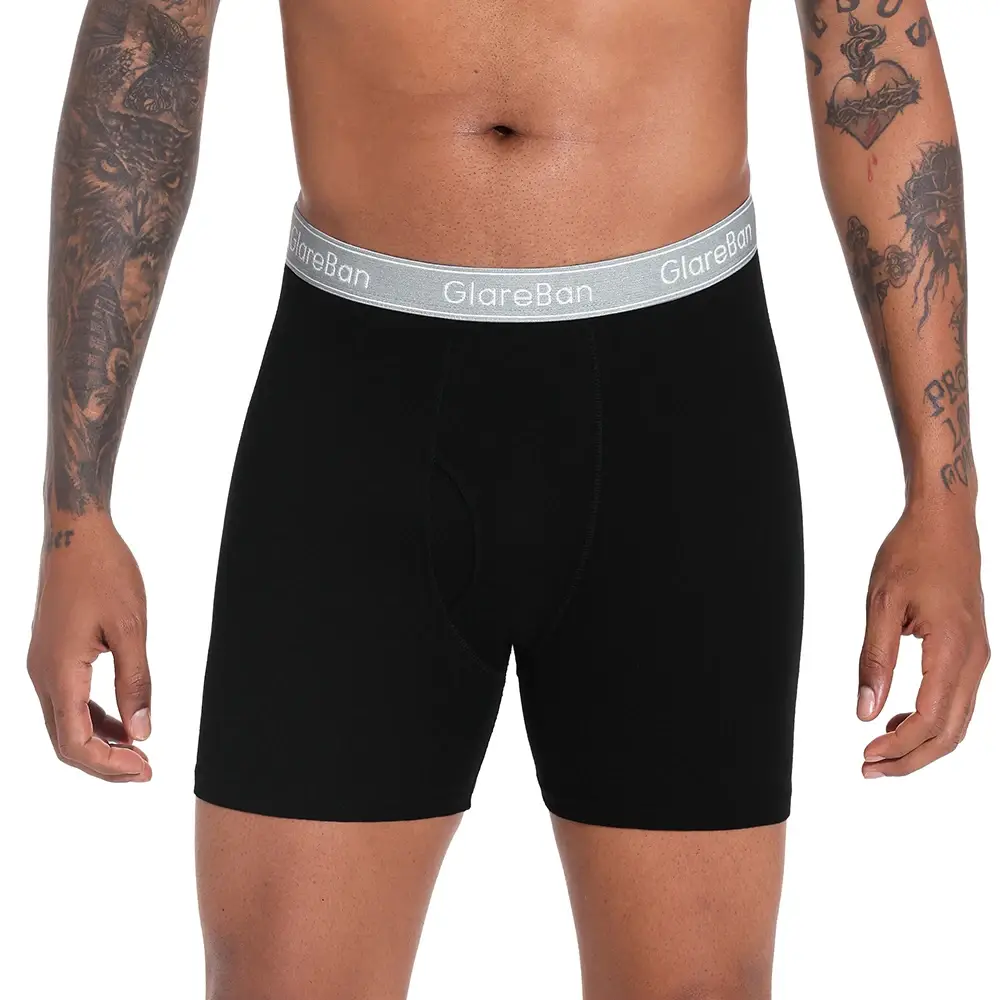4 pçs preto perna longa 100% algodão boxer para homens nova roupa interior masculina marca calcinha e cuecas para homme shorts caixa deslizamento briefs — image 7