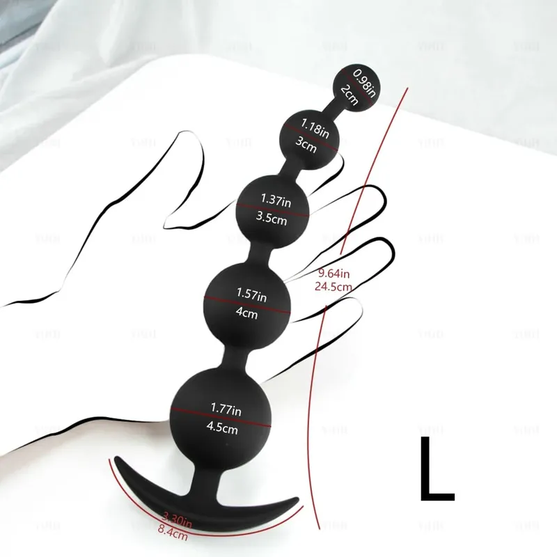 Mahabang Anal Beads Anal Plug Malaking Butt Plug Anal Balls Mga Laruang Sex Para sa Babae Mga Lalaki Prostate Massage Pull Bead Dildo Deep Vaginal Anal Toy — image 9