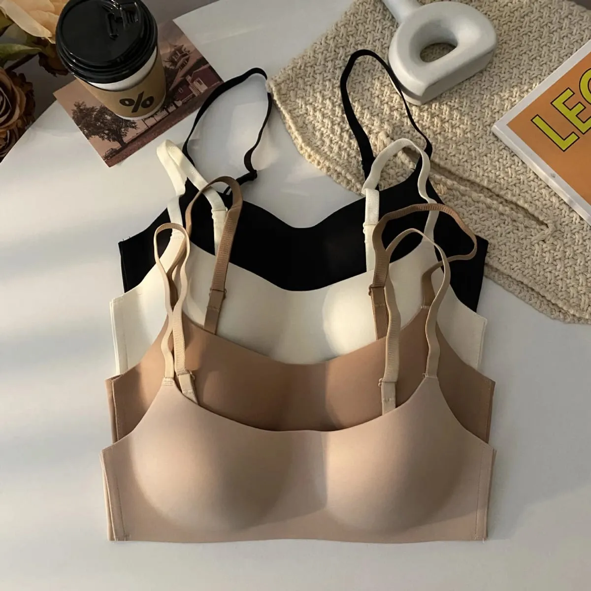 Sutiãs sem costura para mulheres peito pequeno 1/2 xícara push up sutiã sem fio sutiã feminino suporte roupa interior sexy lingerie feminina íntimos — image 3