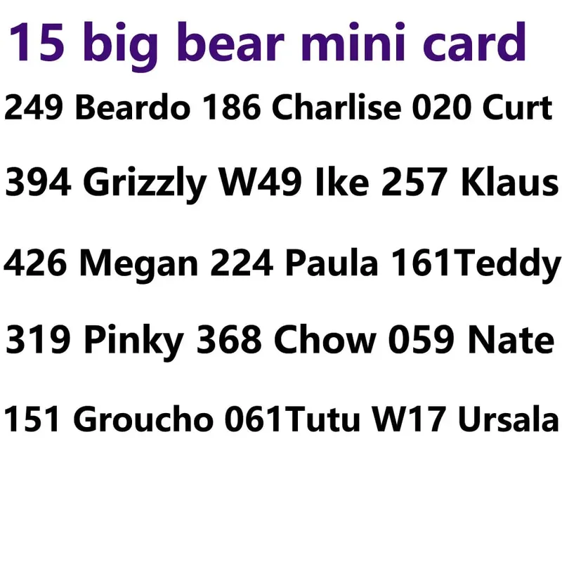 Tarjeta de enlace serie 1 a serie 5 Sanrio S1 a S6 tarjeta NTAG215 NFC Impresión de tarjeta animal trabajo para interruptor NS