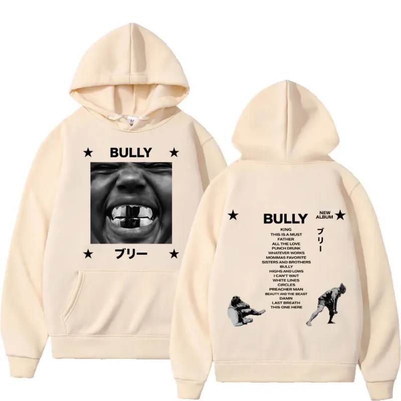 Kanye West Bully Album 2026 Tour Print Hoodie Men Women Gothic Punk O-Neck Pullover Loose Casual Hip-hop Streetwear Sweatshirts — image 7