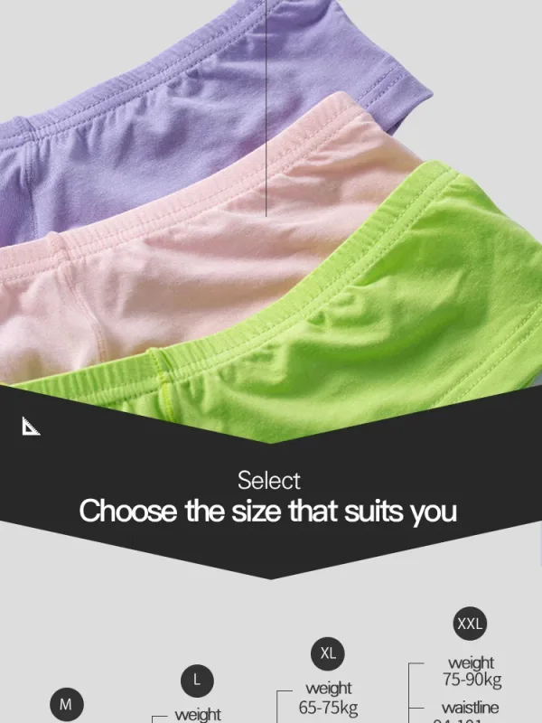 2PCS Low Rise Comfort Men Cotton Briefs Pink Soft Fabric Malapad na Waistband 3D Support Pouch Moisture Friendly Mens Underwear — image 13