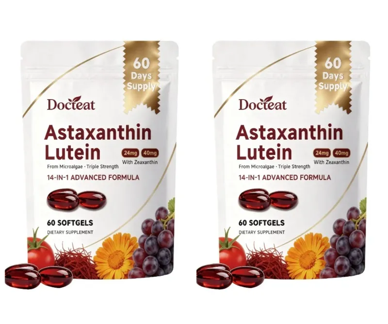 Astaxanthin and Lutein Capsule 60 Count with Grape Seed & Saffron Extract Provide Eye Nutrition Skin and Joint Health Support — image 8