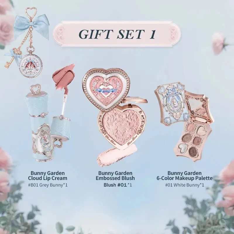 Flowerknows Bunny Garden Koleksiyonu Hediye Seti Makyaj Yüksek Pigment Paleti Dudak Balsamı Anahtarlık Kadife Mat Ruj Krem Allık Seti — image 9