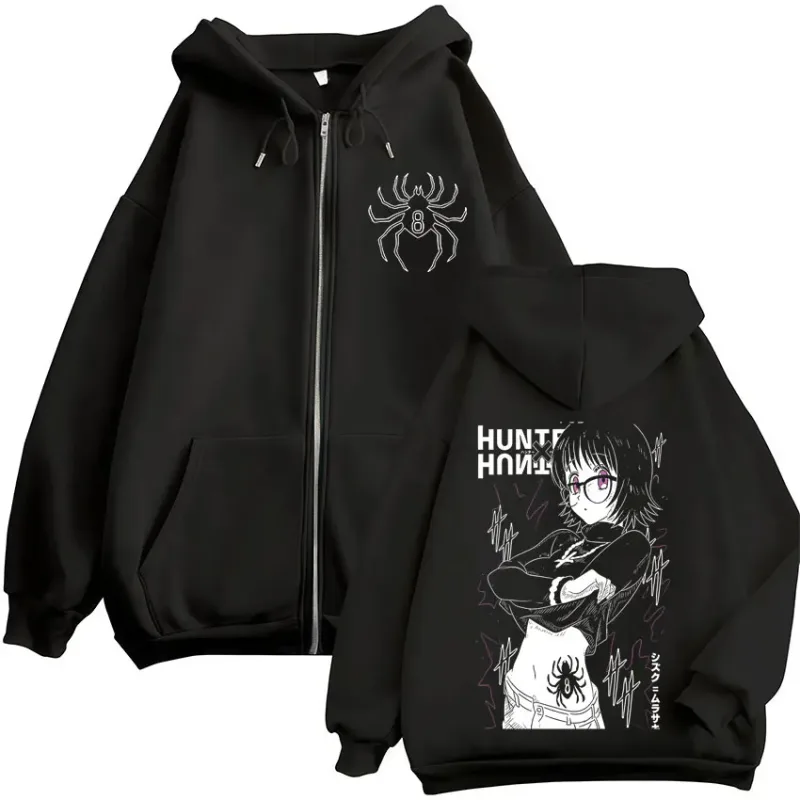 Anime Hunter X Hunter Spider Phantom Troupe Shizuku Zipper Hoodies Men Women Oversized Casual Zip Up Hooded Sweatshirts Jackets — image 1