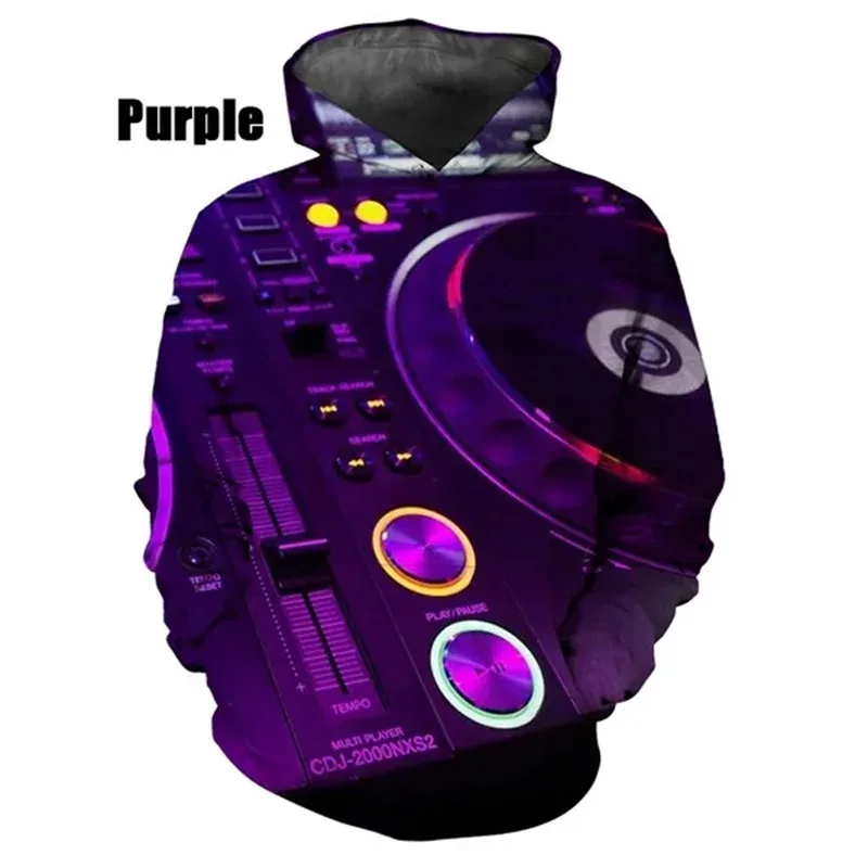 Nova moda 3d impressão dj padrão hoodies para homens casual pulôver sweatshirts topos masculino streetwear oversized hoodies ropa hombre — image 3