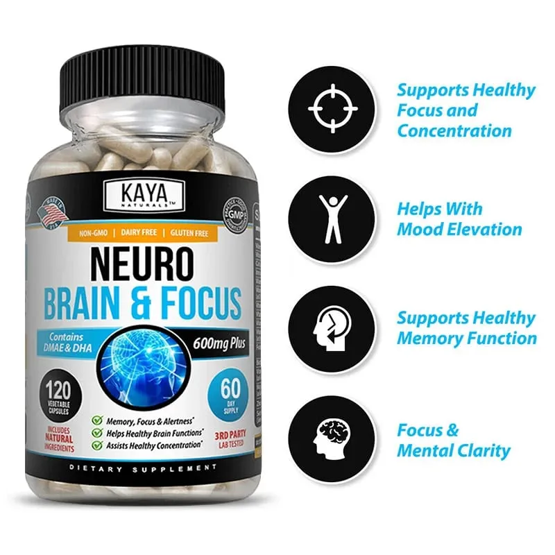 Nootropic Brain Booster Capsules - Vitamins Memory Concentration Clarity & Cognitive Performance Support Stress Relief — image 4