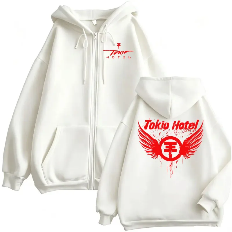 Tokio hotel banda música arena tour zíper hoodies masculino hip hop high street sweatshirts jaqueta casacos moda casual zip up hoodie — image 8