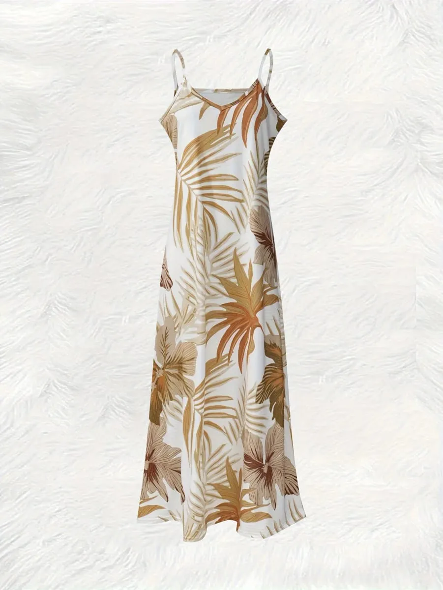 Printed Design Casual Wind Palmette Floral Slip Dress — image 3