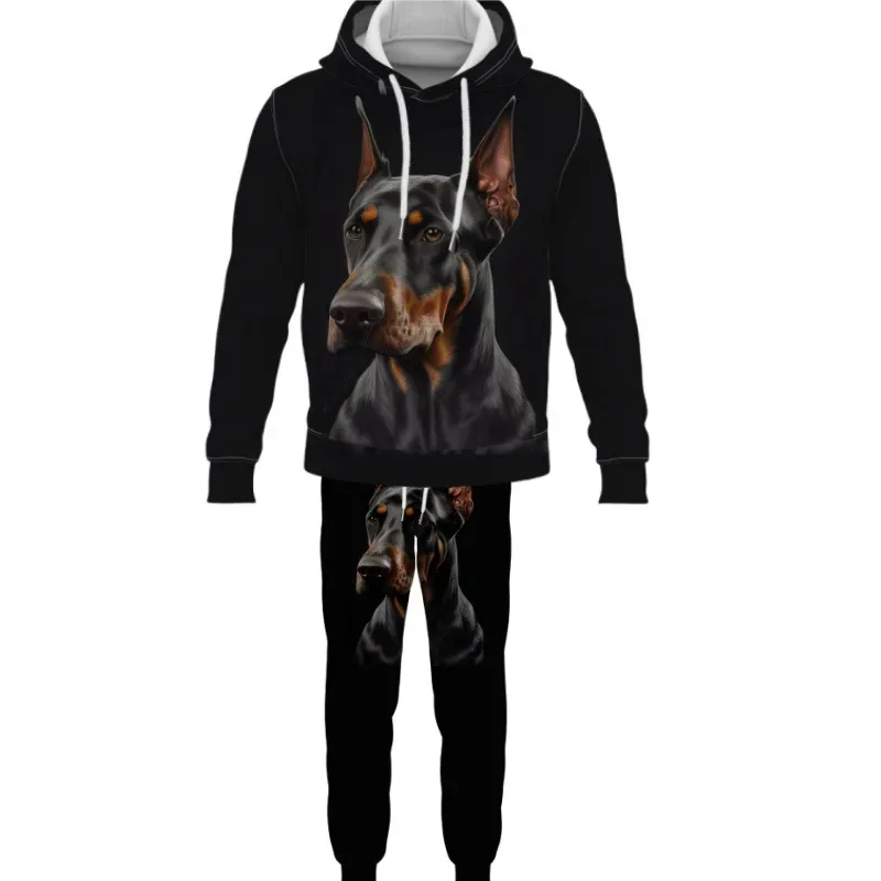 Fashion Animals Dog 3D Printed Autumn Hoodie Suit Men Sweatshirts Sweatpants Casual Two Piece Tracksuit Set Men's Clothing — image 3