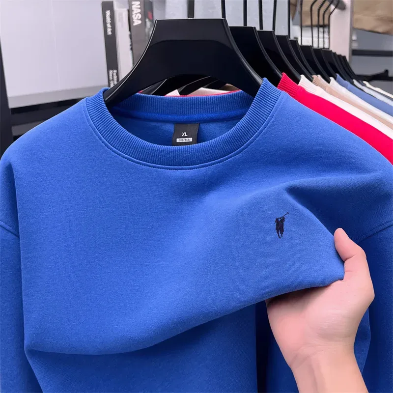 2026 Men's Crewneck Casual Long-sleeve Printed Leisure T-shirt Solid-color Multi-functional Leisure T-shirt — image 7