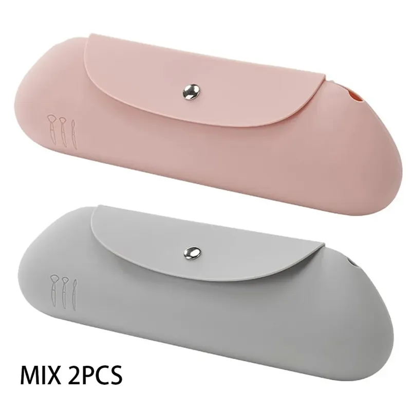 1/2pcs Makeup Brush Storage Bag Silicone Makeup Brush Holder Travel Cosmetic Bag Portable Cosmetic Face Brushes Holder Tool — image 8