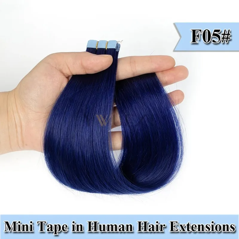 12-20 Inches Mini Tape in Human Hair in Fancy Colors Natural Straight Seamless Tape Hair Extensions for Outlet Hairstyles — image 11