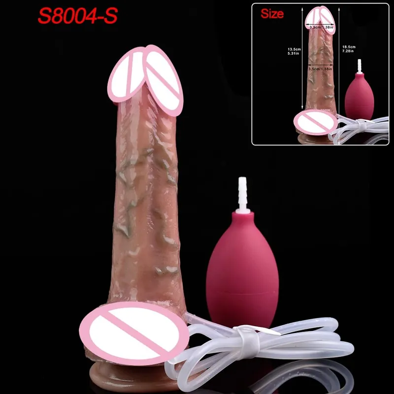 Deep Veins Ultra Squirting Dildo Silicone Skin Touch Long Ejaculating Butt Plug For Men Women G-Spot Stimulate 18+ Sex Toys — image 8