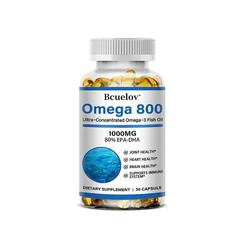 Bcuelov óleo de peixe ômega 3 suplementos 1000 mg cápsulas moles óleo de peixe ômega 3 para suporte saudável do coração e cérebro 30/60/120 cápsulas — image 8