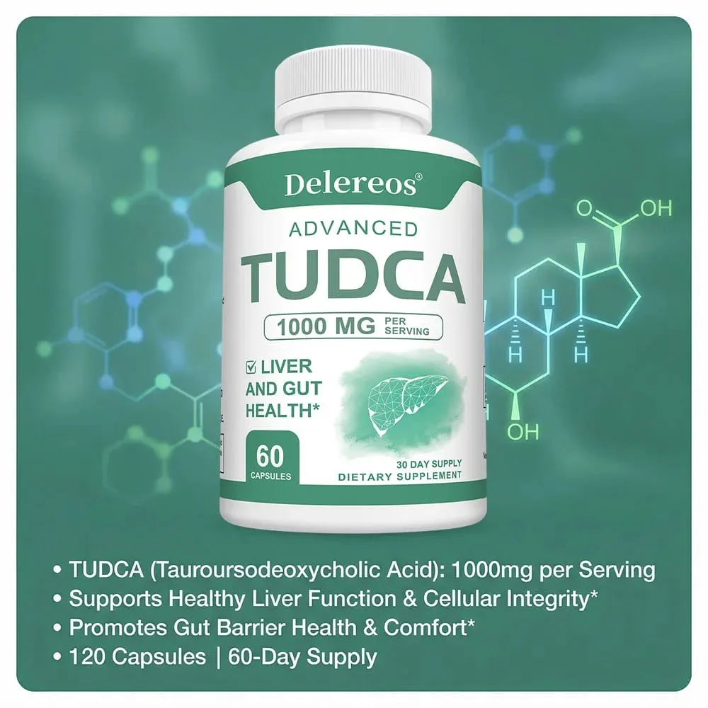 Premium TUDCA Liver Capsules 1000mg Liver Detox Cleansing & Repair Gallbladder & Kidney Support Non‑GMO Vegetarian