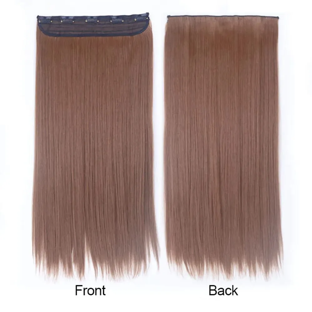 Syntetické prodloužení vlasů jednodílné s klipem 5Clips v dlouhé rovné vlasy blond pro ženy každodenní použití — image 4