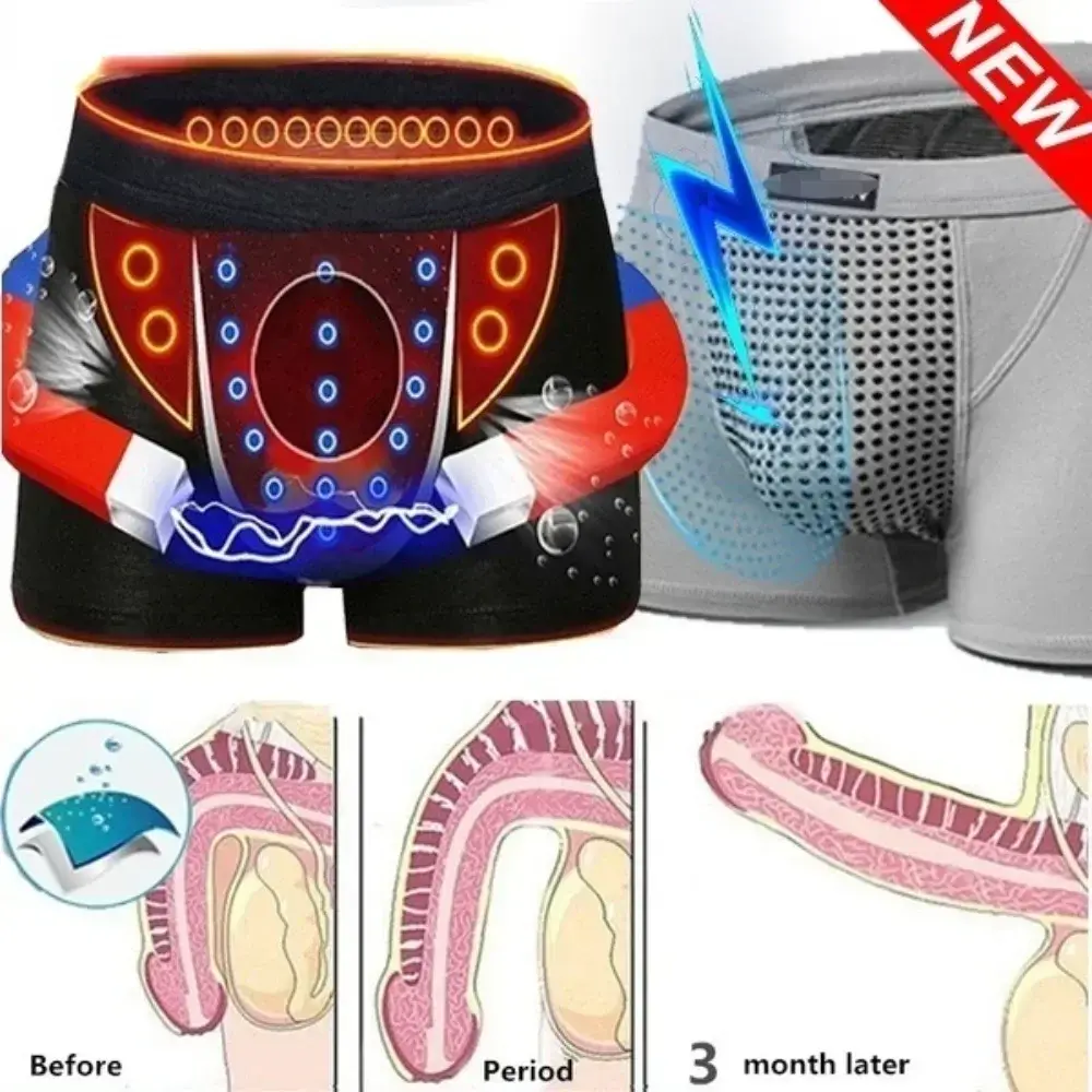 3PC Men's Magnetic Therapy Underwear Upgraded 22 Magnets Boxer Briefs L-6XL Anti-Pain Health Underwear Brazilian Breathable Men — image 14