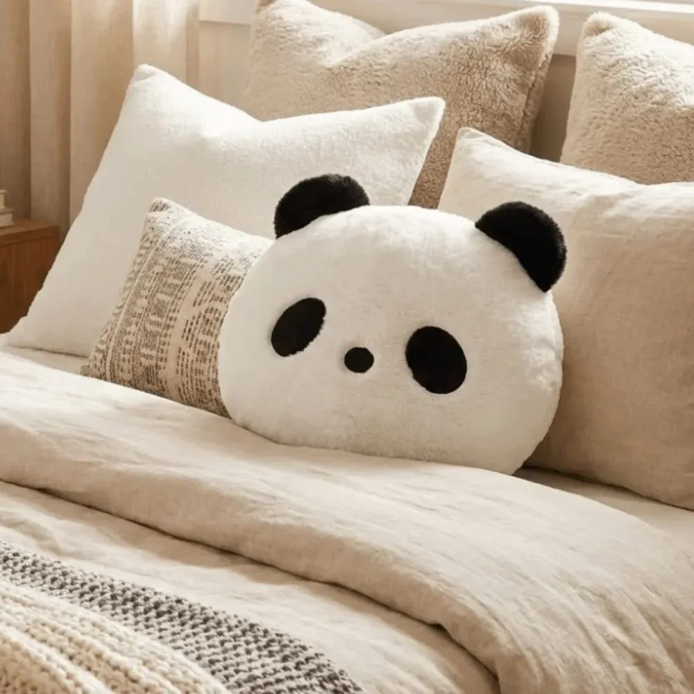 Cuscino panda peluche peluche Decorazione della casa Divano camera da letto Cuscino panda farcito Cuscini panda Kawaii da 30 cm — image 6