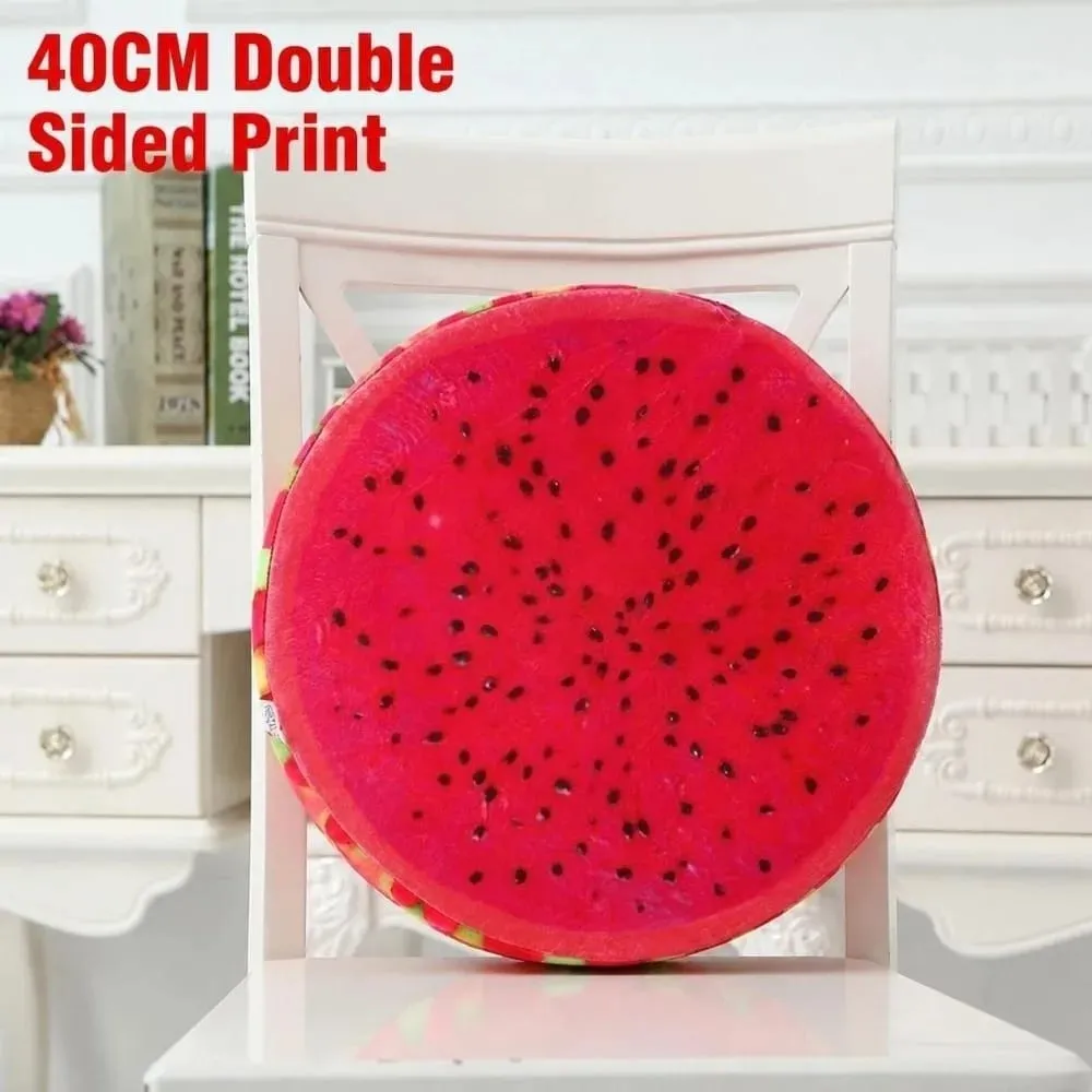 Cute Round Fruit Pillow Simulation Plush Fabric Seat Cushion Fruit Slice Print Stuffed Inner Plush Pillow Sofa Decor — image 12