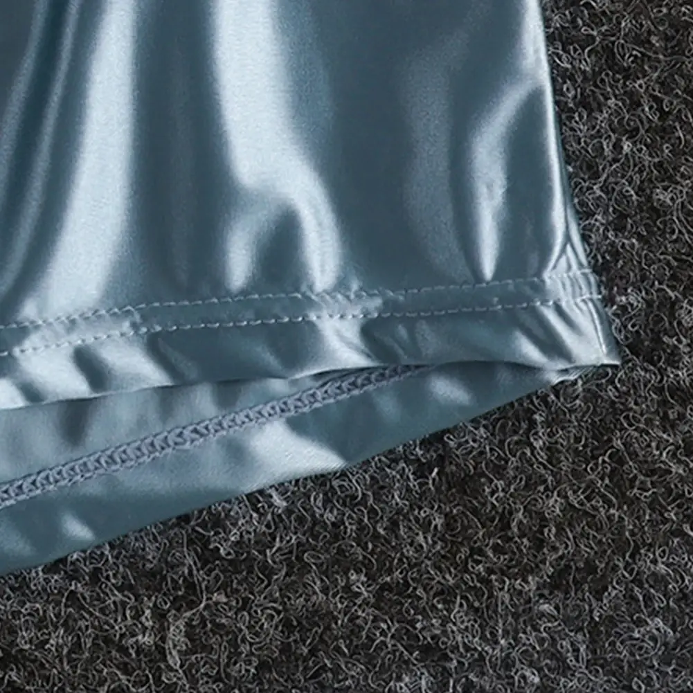 1 pz Uomini di Seta del Ghiaccio Liscia Solido Boxer Mutandine L-3XL di Grandi Dimensioni Allentato Degli Indumenti Da Notte Della Biancheria Intima Tronchi Senza Soluzione di Continuità Comodi Indumenti Da Notte — image 7