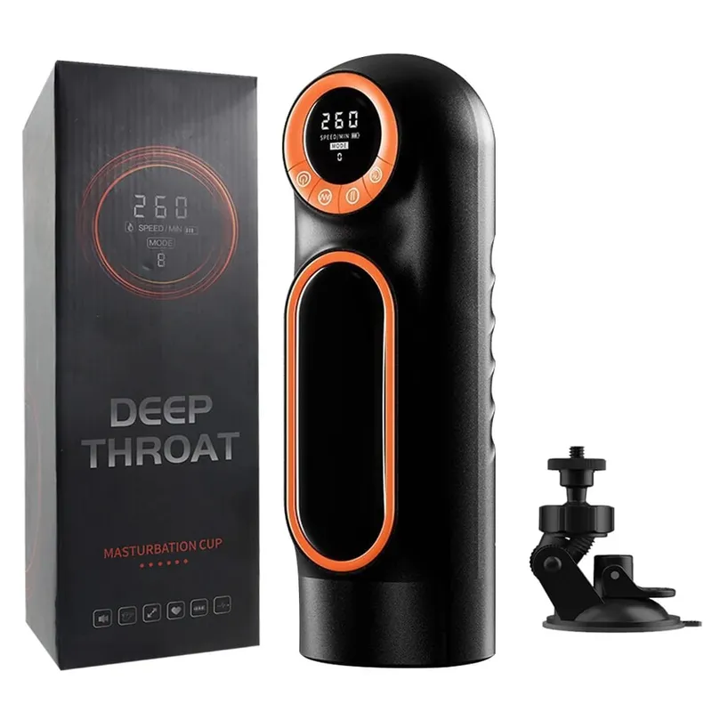 4 in1 Automatic Masturbators Cup Real Blowjob Thrusting Sucking Vibrating Vagina Intelligent Voice Adult Sex Toys For Men