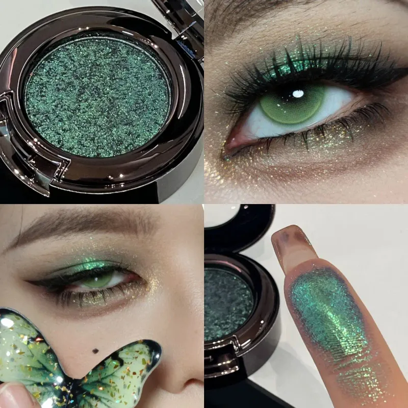 Metallic Glitter Black Blue Eyeshadow Purple Green Metallic Highlighter Eyeshadow Diamond Long Lasting Eye Makeup Women Cosmetic — image 3