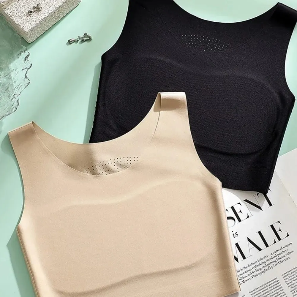 S/M/L/XL/XXL/XXXL/XXXXL Liquid Foundation Underwear Traceless Chest Binding U Neck Design Invisible Seamless Bra Fixed Cup — image 3