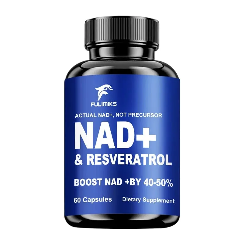 Fulimiks NAD+ Resveratrol Capsules with TMG & Vitamin B Enhance Vitality Skin Health Focus Antioxidant Immune for Adults
