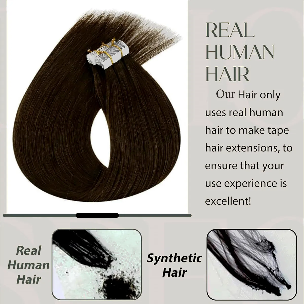 Invisible Tape in Hair Extensions 100% Remy Human Hair Dark Brown Hair Extensions for Women Adding Length And Volume — image 5