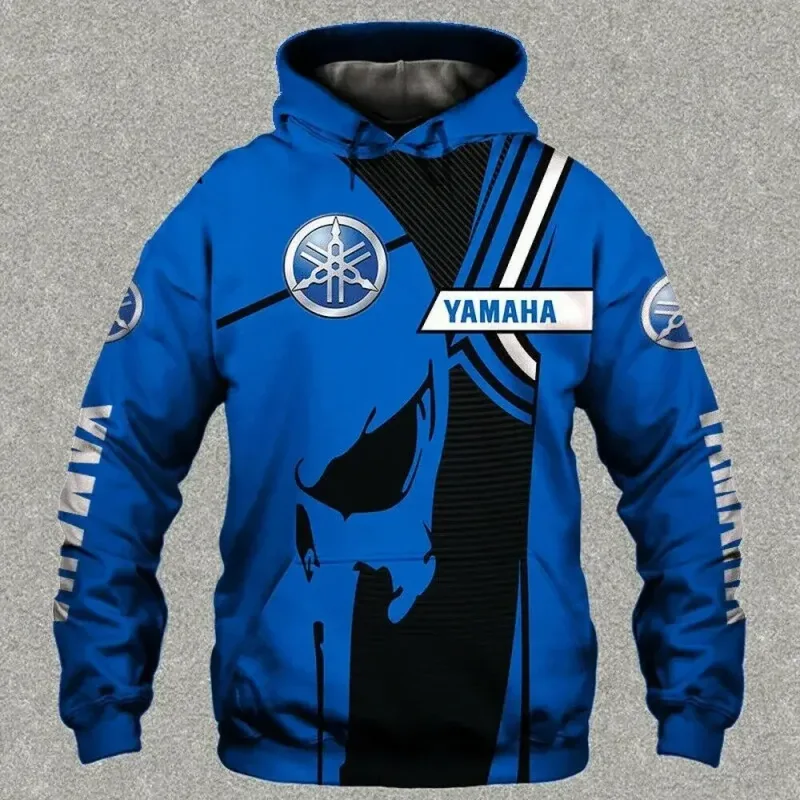 Yamaha men's 3D printed motorcycle hooded pullover shirt suitable for street wear and motorcycle riding — image 2