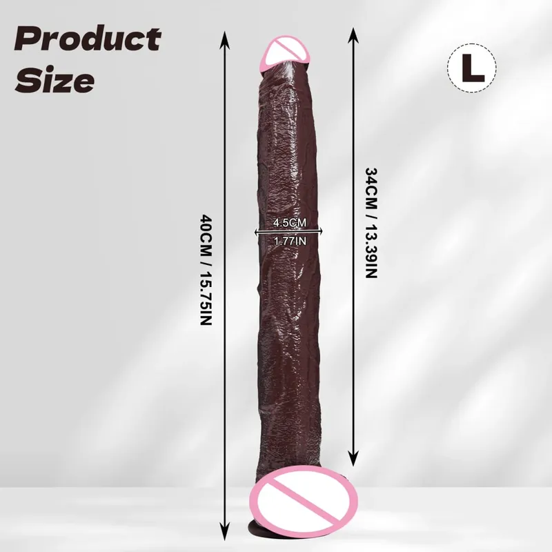 40CM Long Dildo Realistic Snake Shape Single Layer Silicone Big Penis Soft Anal Sex Toy Suction Cup Dick for Women G-spot Orgas — image 9