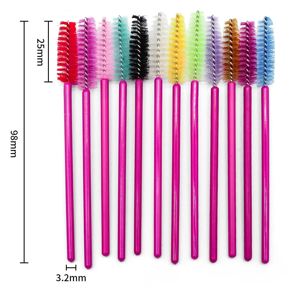 50pcs Disposable Eyelash Brushes Extension Rose Red Eyebrow Brush Mascara Wand Eye Lashes Cosmetic Tool Set Makeup Beauty — image 5