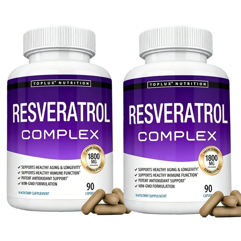 Resveratrol Complex - Trans Resveratrol Supplement with Grape Seed - Promote healthy aging immune system brain functio 90 pill — image 8