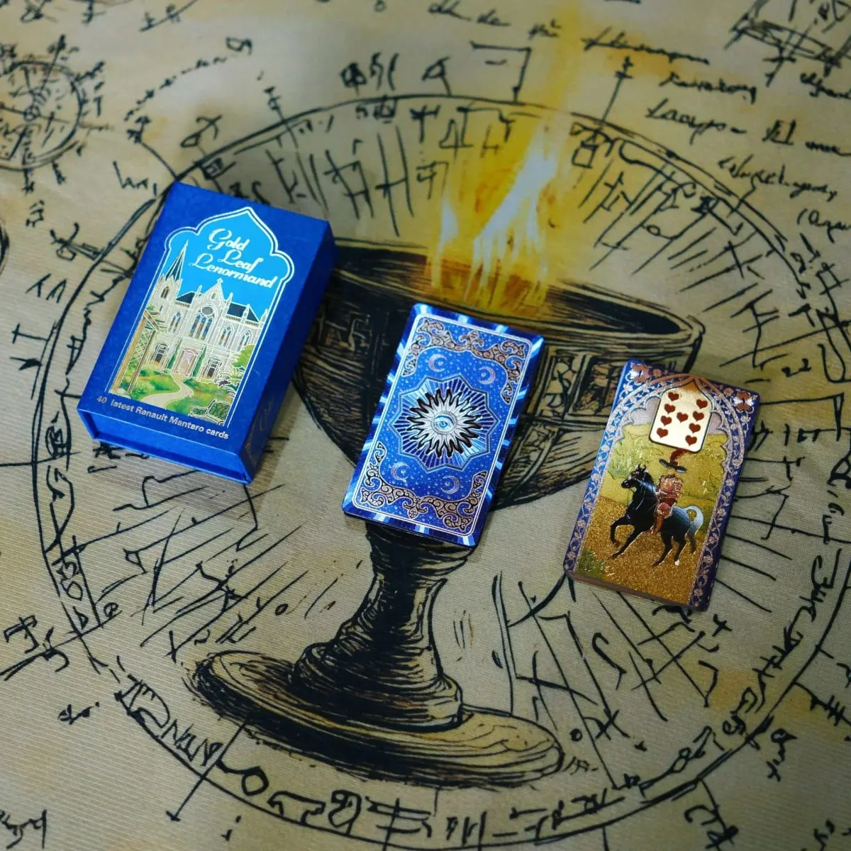Rana George Lenormand Oracle Cards 40 unidades de cartões PET à prova d'água 12 * 7cm para adivinhação e adivinhação
