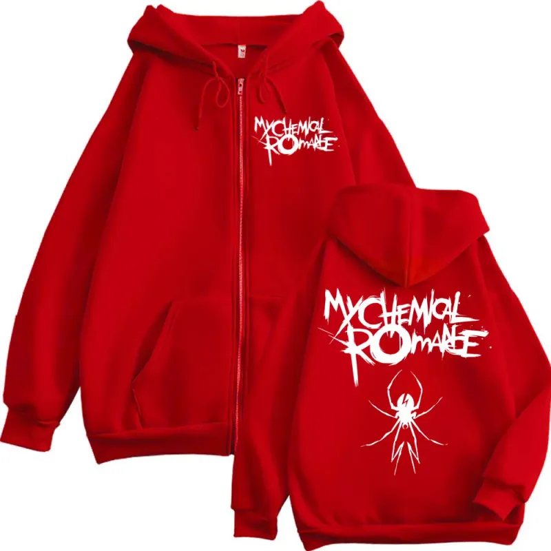 Limitado meu romance químico banda merch zíper hoodies punk rock hip hop zip up sweatshirts masculino feminino moda pullovers vintage — image 6