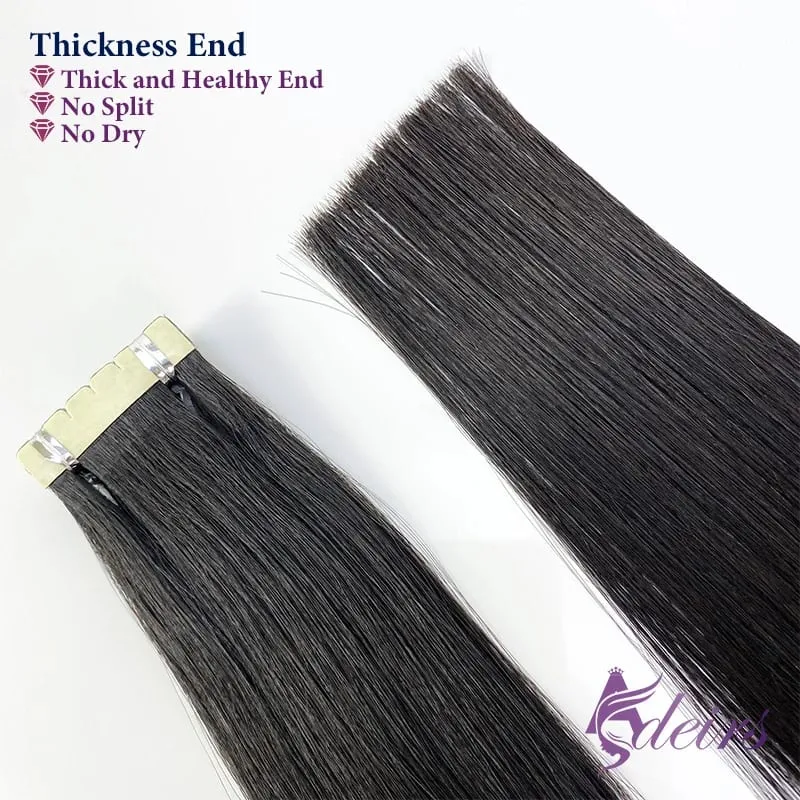 Mini Tape In Hair Extensions Really Human Hair Extensions Black Brown Blonde Invisible Tape In Straight 16"-26" For Salon — image 7